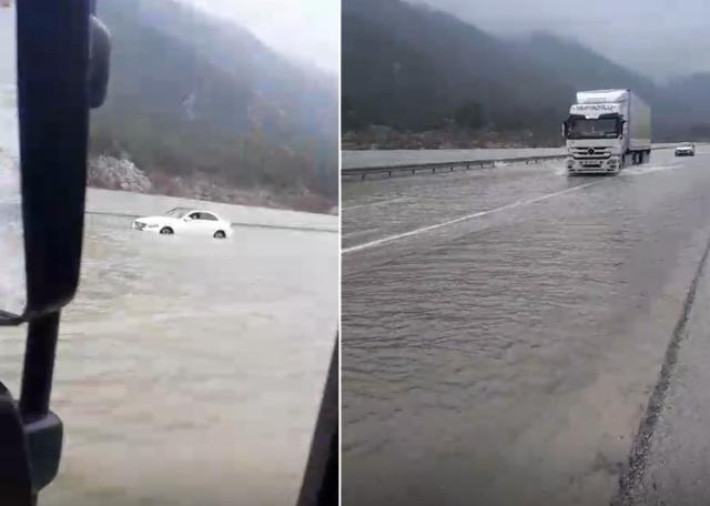 Yola çıkacaklar dikkat! Yeni Antalya-Konya Karayolu ulaşıma kapandı. Sağanak karayolunu göle döndürdü