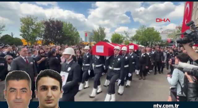 Şehit polislere acı veda... 