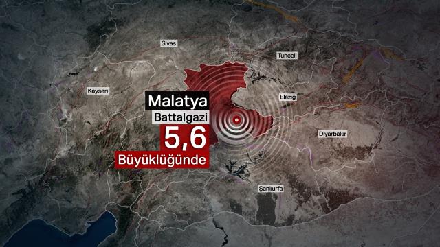 Malatya'da 5,6 büyüklüğünde deprem