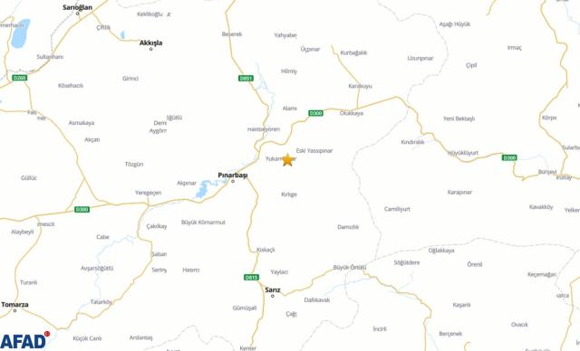 Kayseri'de deprem hareketliliği. Geceden bu yana 62 deprem meydana geldi