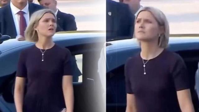 NATO Zirvesi resepsiyonunda dikkat çeken bakışlar. İzlanda Başbakanı'nın Beştepe'ye girişi gündem oldu