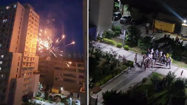 Esenyurt'ta havai fişekler siteyi birbirine kattı